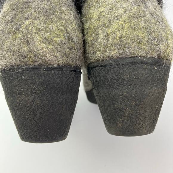 Woolen Clogs Handmade Felted Wool Slip-on Wedge Ankle Clogs Booties Sz 9.5-10 - Picture 11 of 16